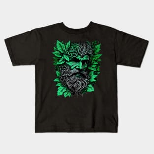 Jack Of The Wood Traditional Pagan Celtic Greenman Kids T-Shirt